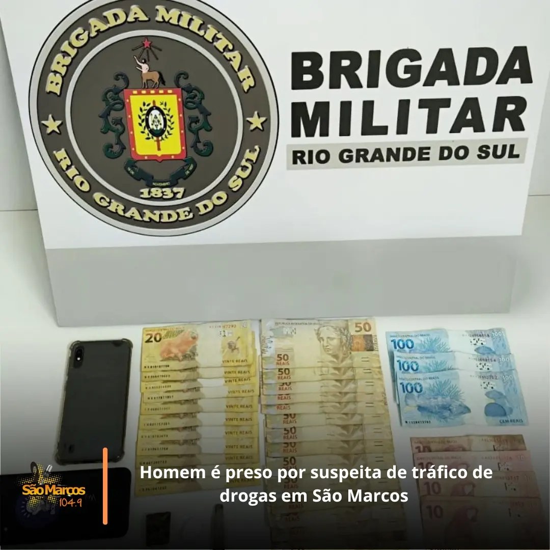 ​🚨O indivíduo de 23 anos, já conhecido por práticas de tráfico de drogas, quando avistou a Brigada Militar, desviou bruscamente o que motivou a abordagem.